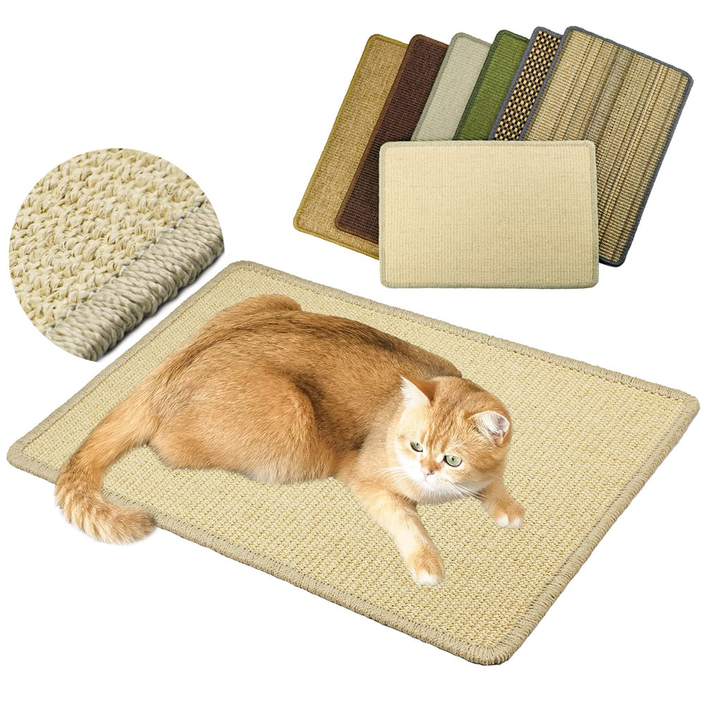 Pethave rascador para gatos en sisal natural con Velcro para suelo y pared, protege muebles