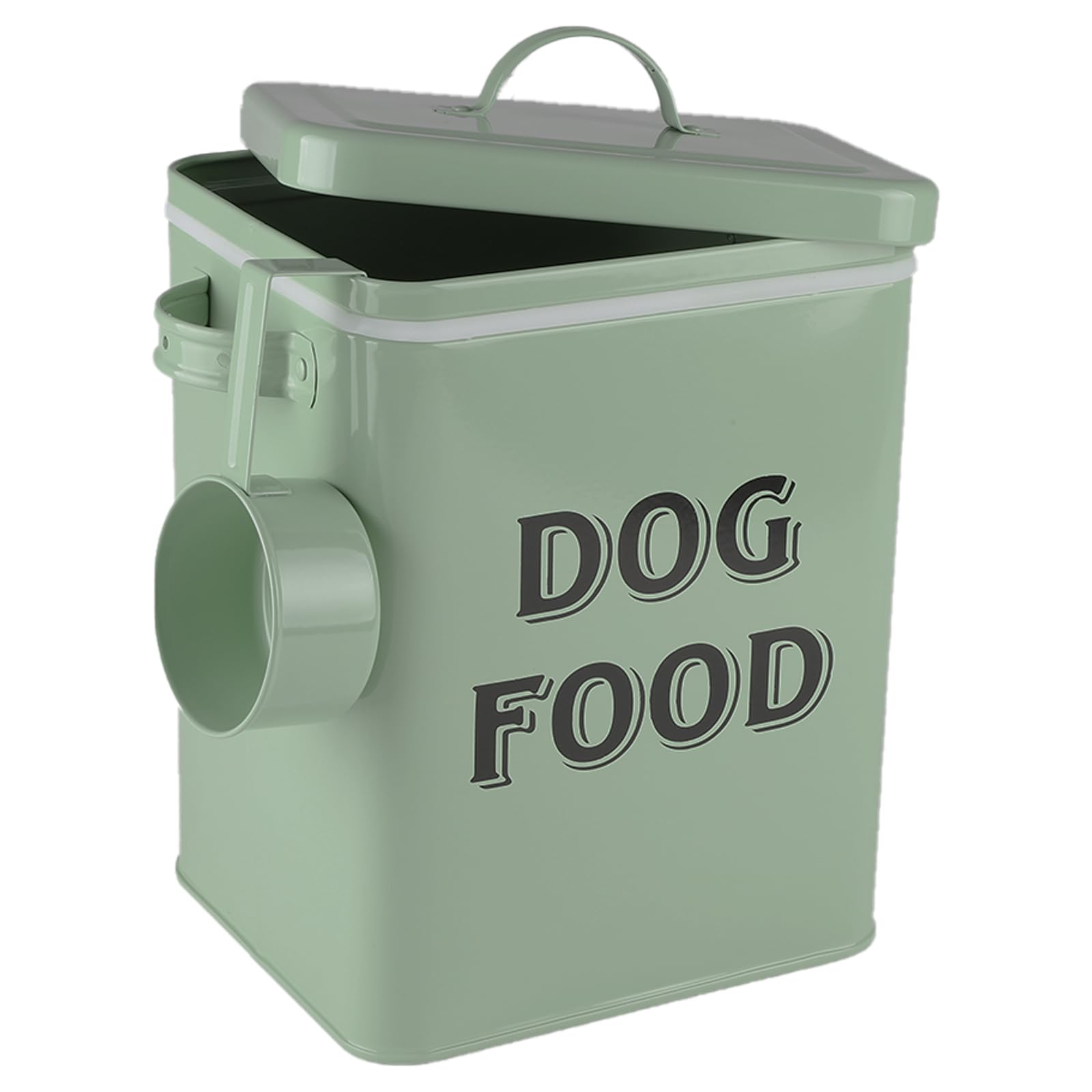 Contenedor de Alimentos para Perros Pethiy verde con tapa hermética para almacenamiento seguro.