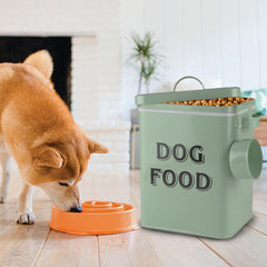 Diseño retro de Pethiy para almacenamiento de alimentos para perros.