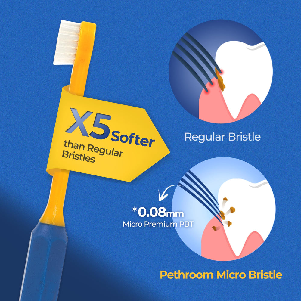 PETHROOM cepillo con cerdas microfibra suaves para higiene bucal