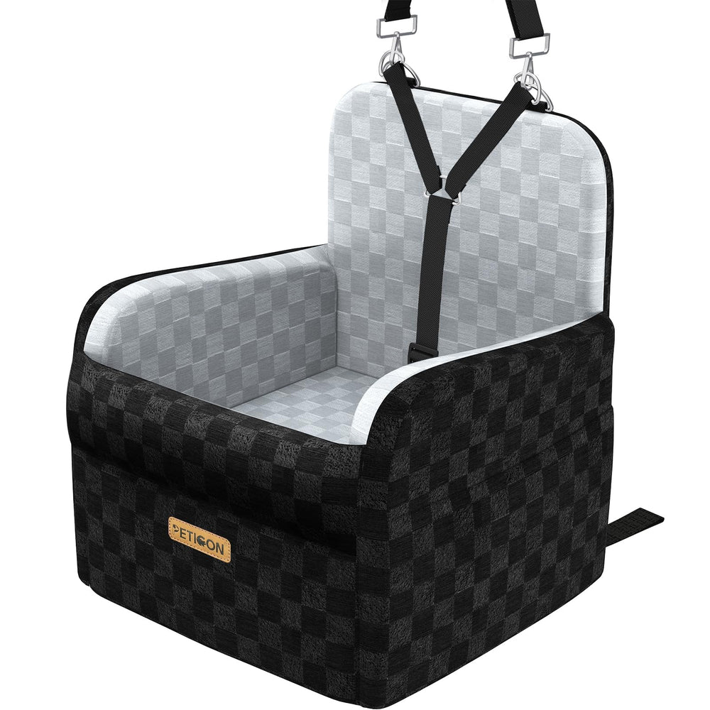PETICON asiento para perro de coche con espuma de memoria de 6 pulgadas, elevación para vista cómoda.