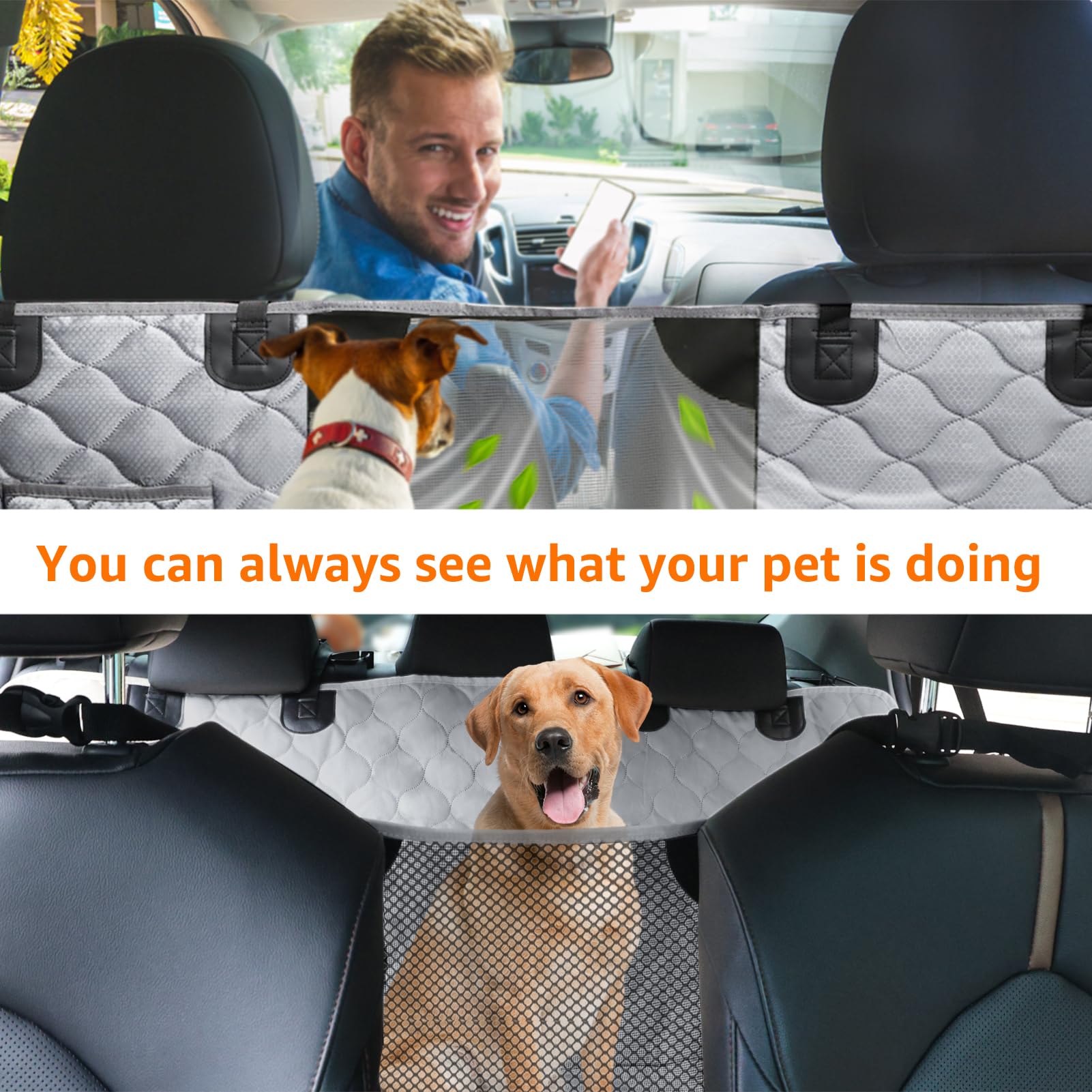 PETICON funda asiento perro coche-instala-facil: instalación rápida para viajes improvisados