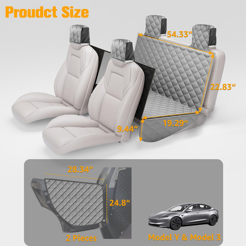 Protección de reposacabezas PETICON para la zona trasera del Tesla.