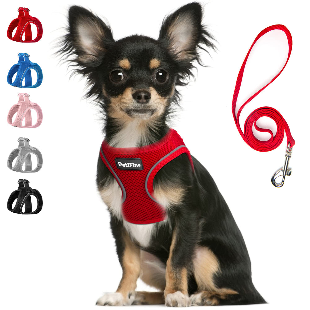 PetiFine arnés de entrada para perro pequeño con malla transpirable, ideal para paseos diarios.