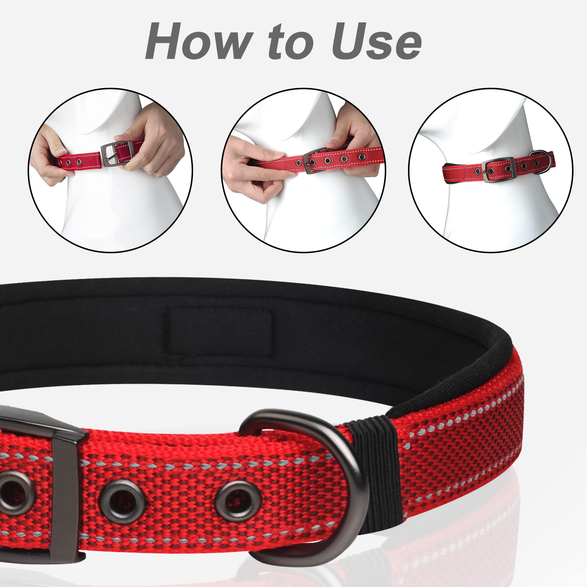 PetiFine diseño robusto para collar de perros grandes con confianza