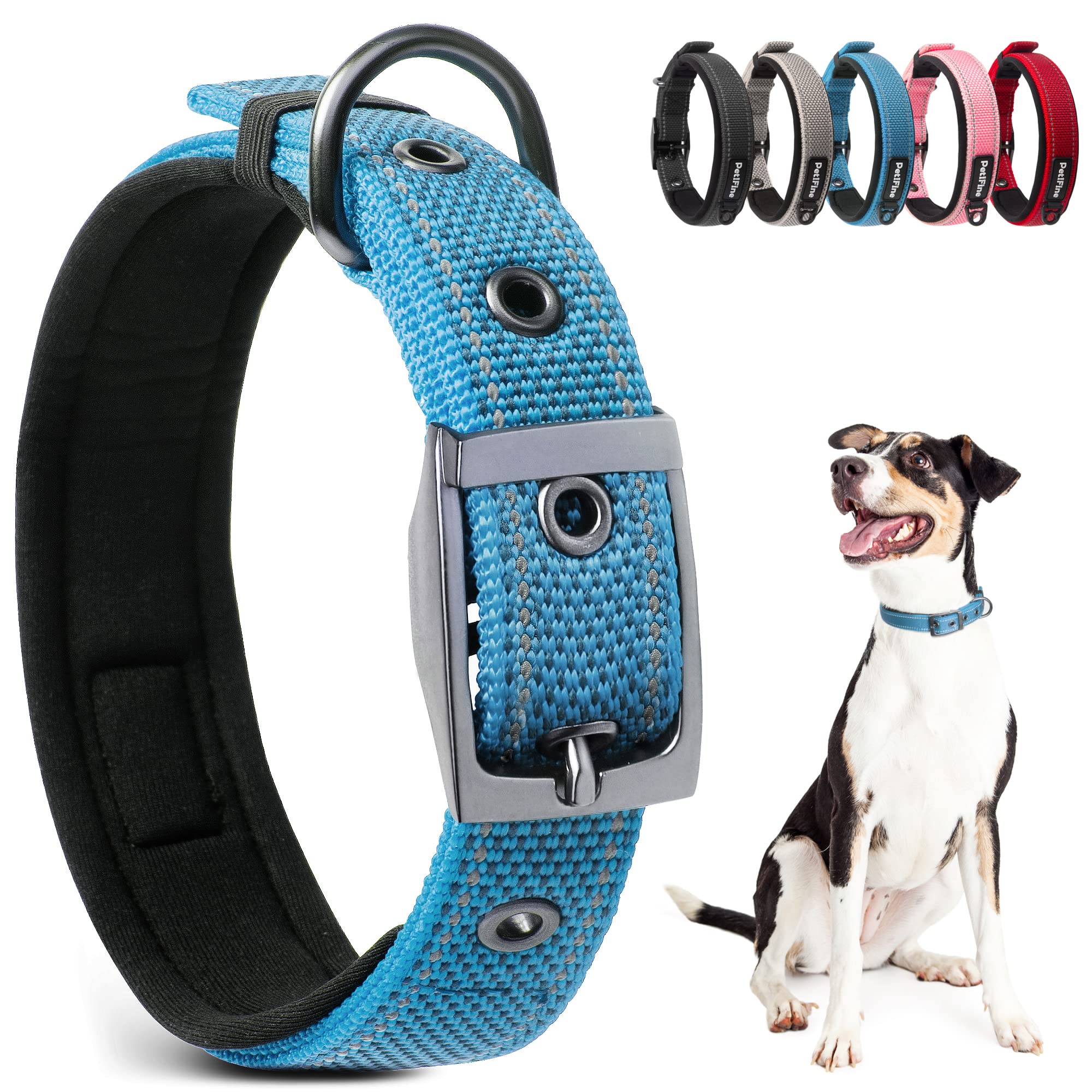 Collar PetiFine para perros grandes con interior de neopreno acolchado para mayor comodidad.