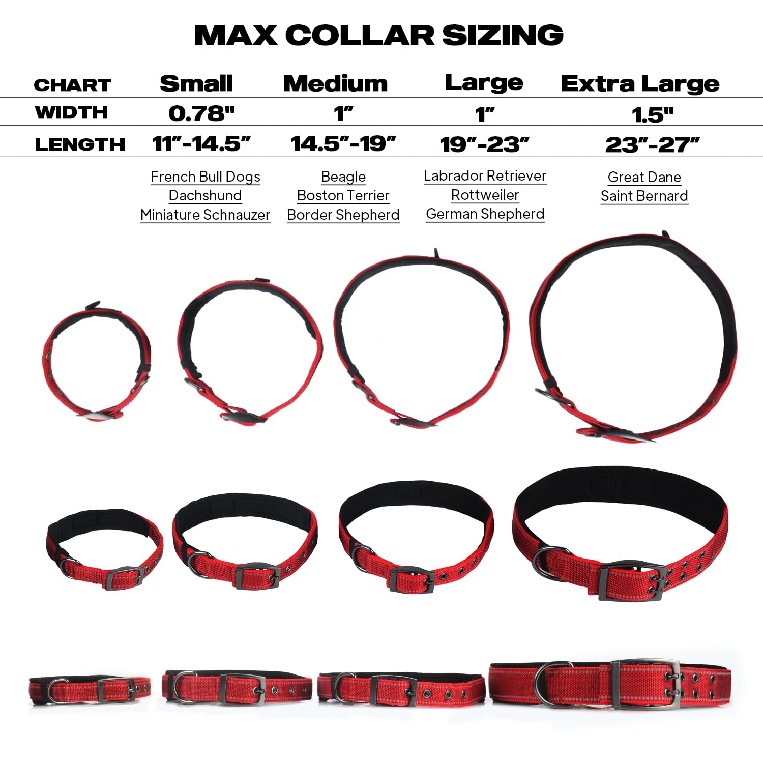 PetiFine collar perro grande rojo para paseos nocturnos y estilo