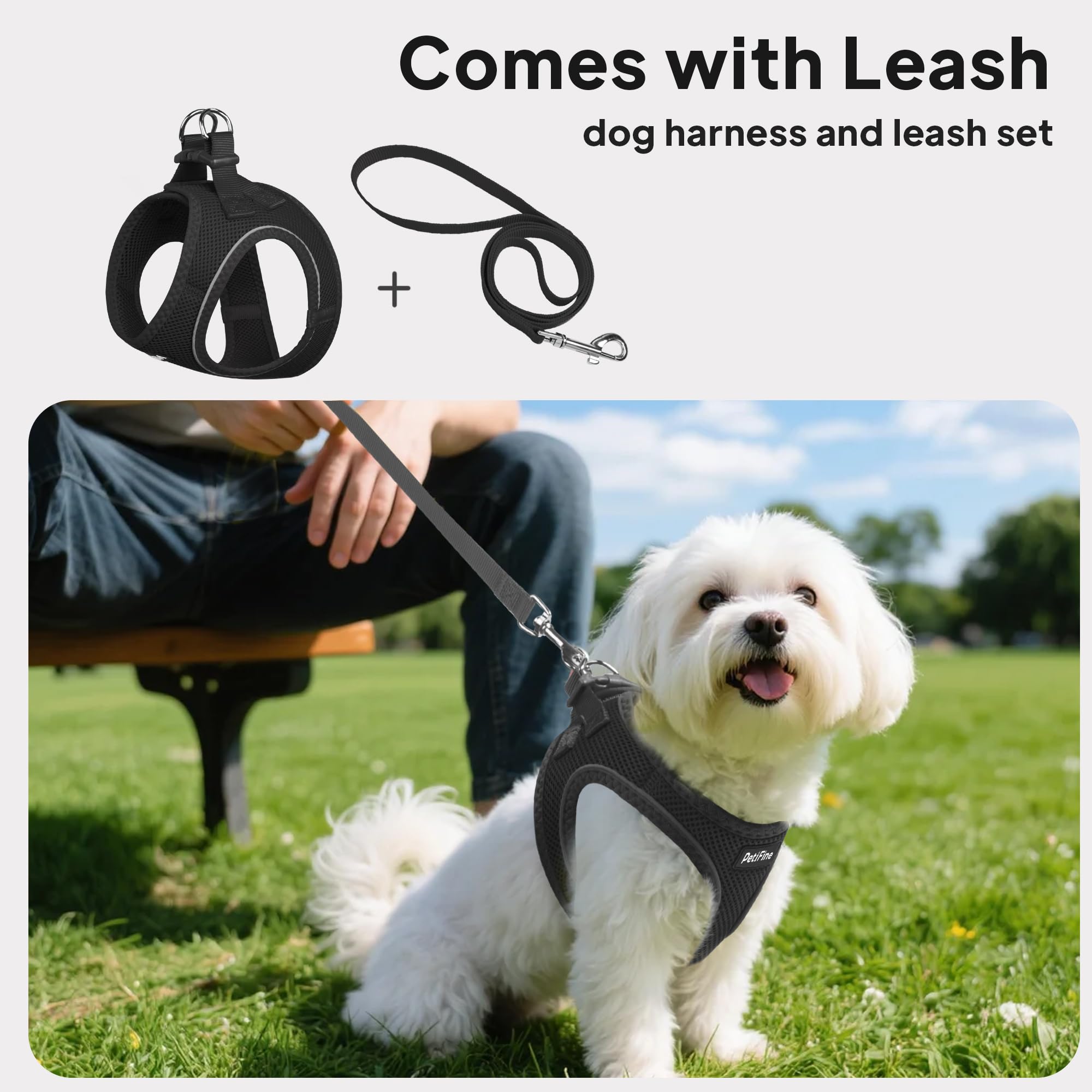PetiFine arnés tallas XS-XL para perros pequeños hasta 15 kg