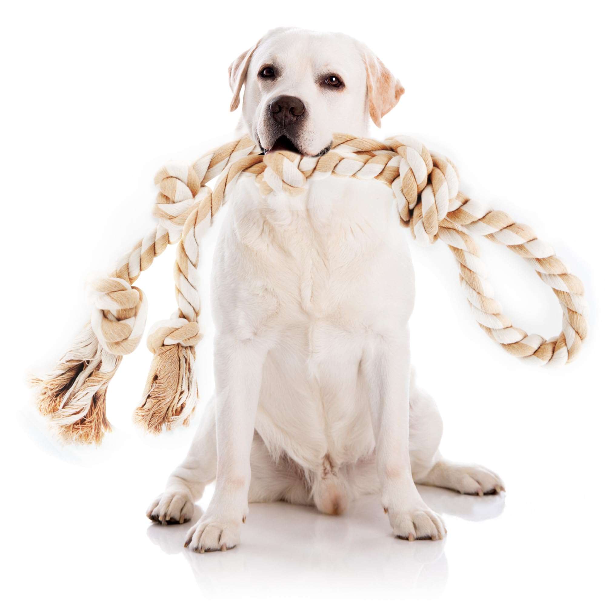 PetiFine Juguete de cuerda para perro grande con nudos para morder