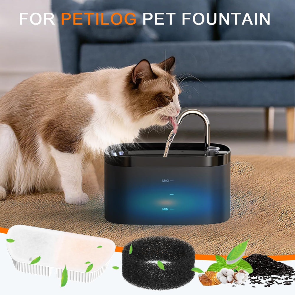 Petilog esponjas-filtracion-bebedero-gato-84oz: mayor higiene al beber para tu mascota