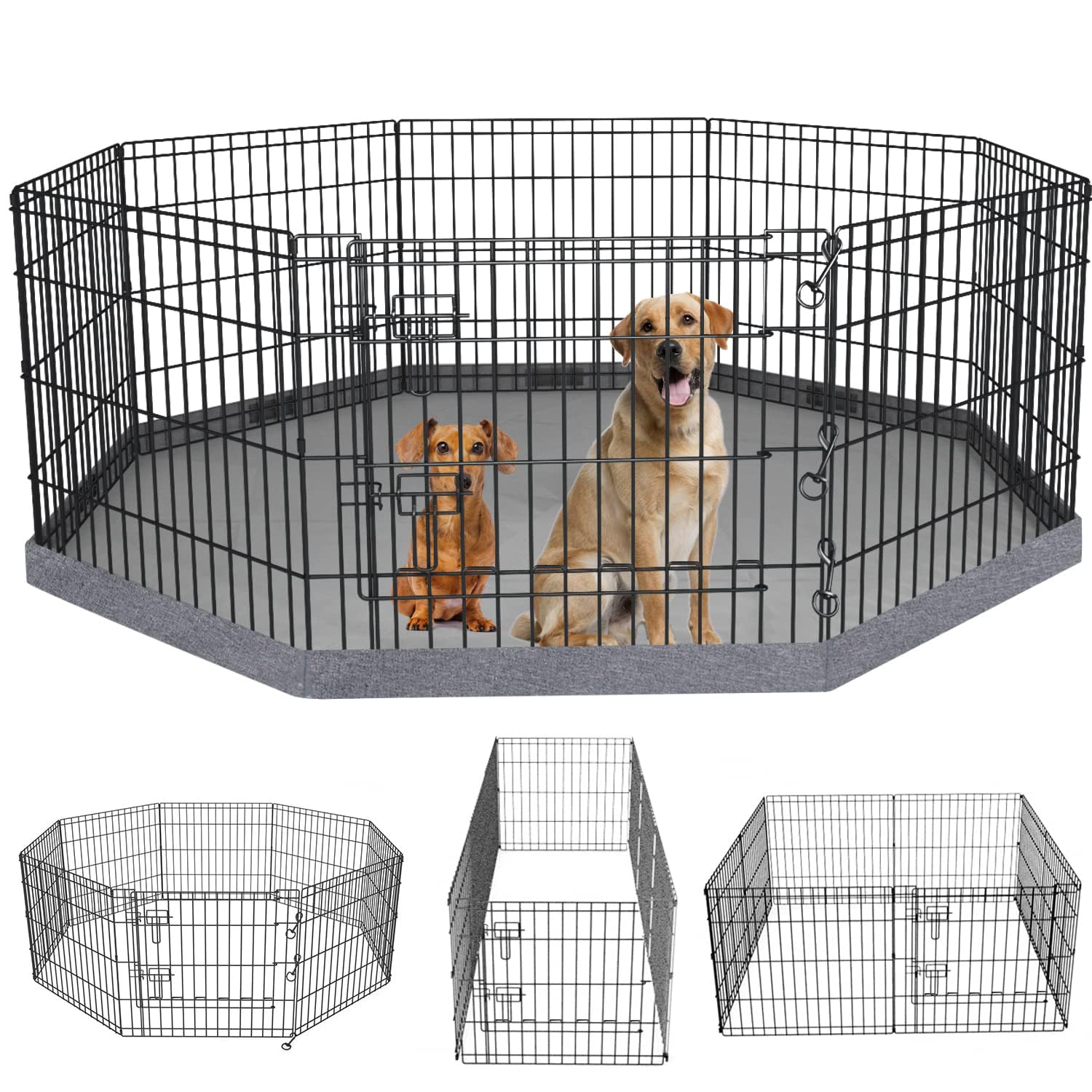 PETIME corral-plegable-8-paneles-30h: estructura estable para juego interior o exterior.