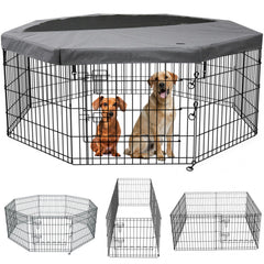 PETIME jaula plegable para perros 8 paneles 24 por 24 con tapa
