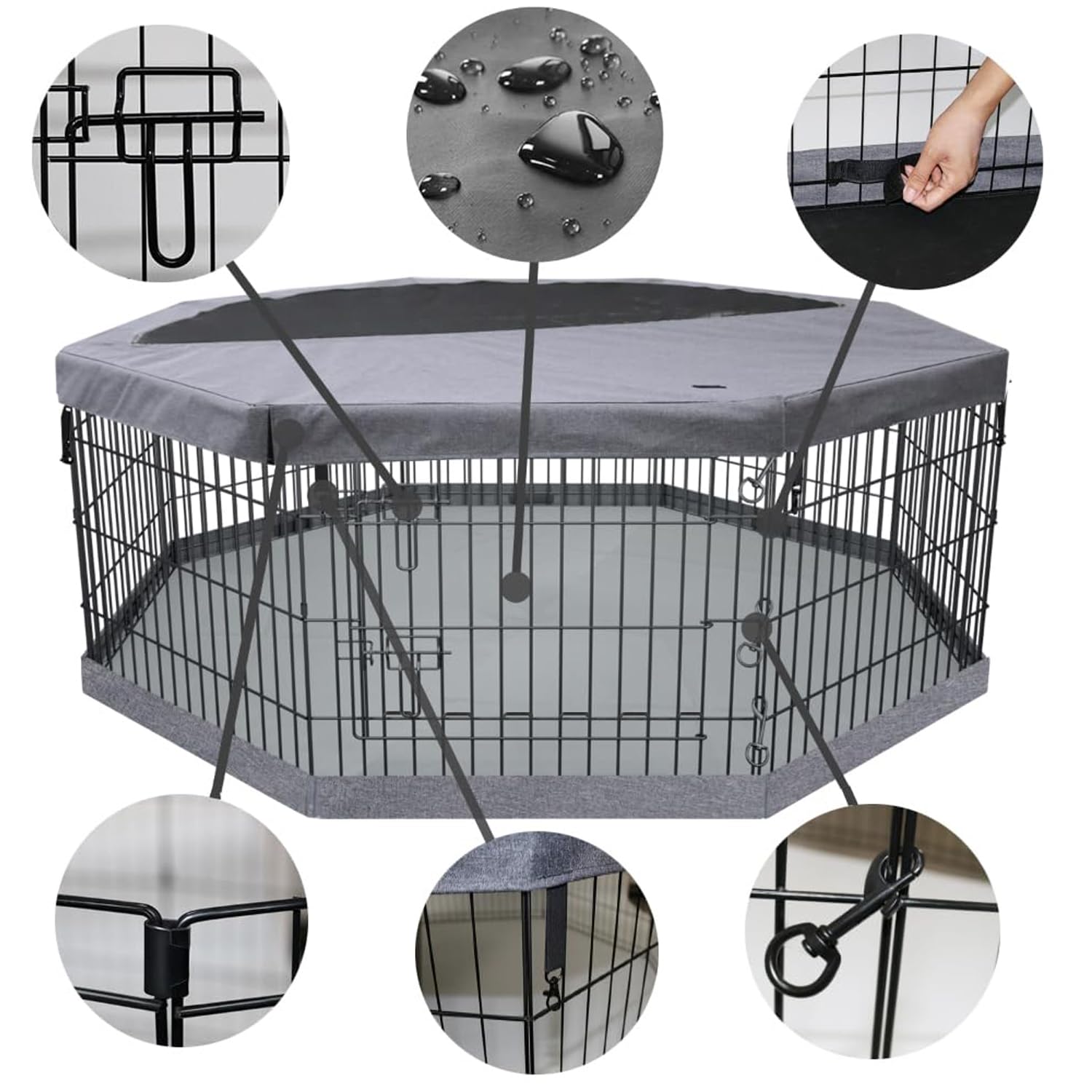 PETIME paneles de 24 pulgadas para perros, plegables para uso interior o exterior.