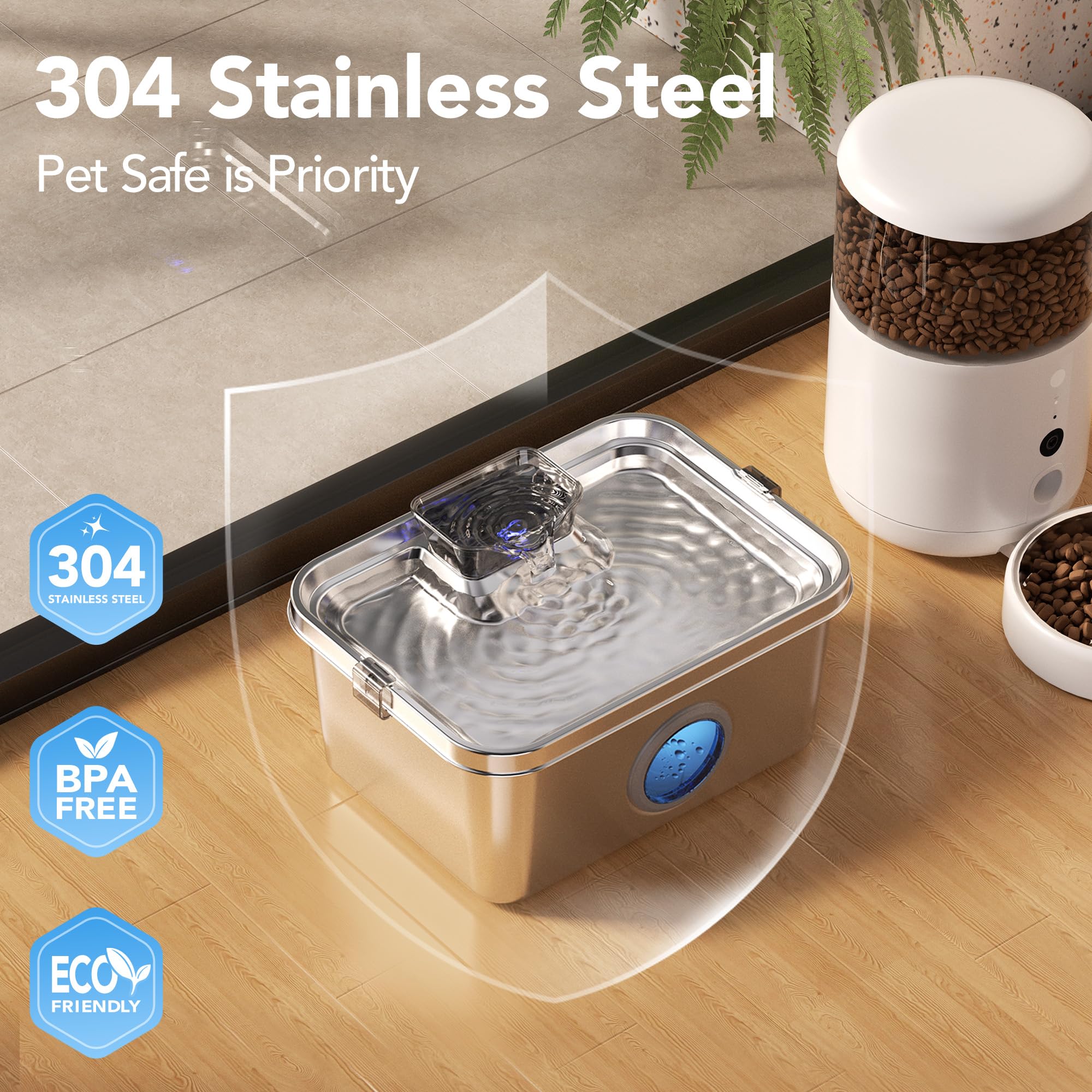 PETIMI ventana circular de nivel de agua facilita recargas a tiempo.