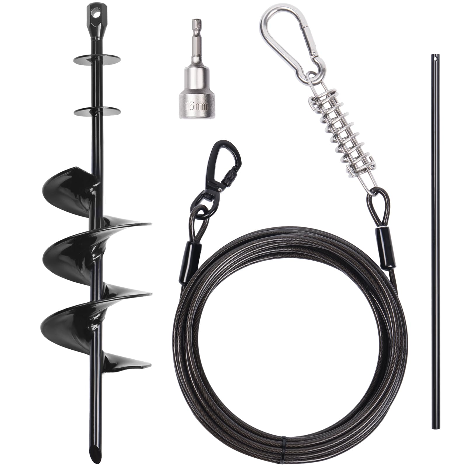 PETINBOX cable para perro 30 pies con giro 360 para libertad sin enredos.