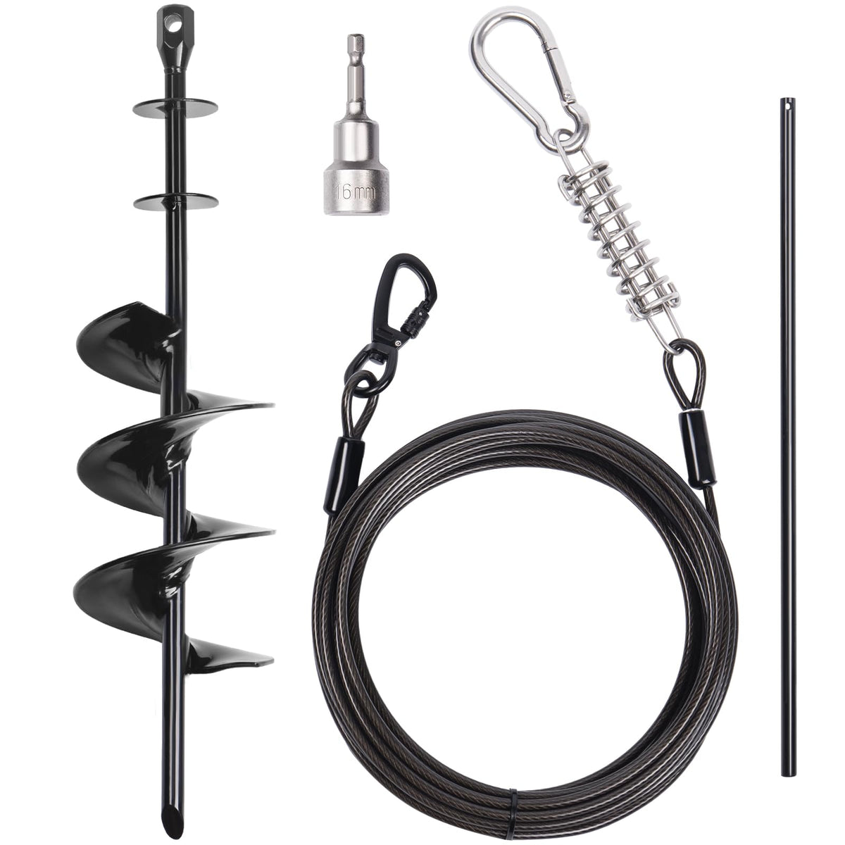 PETINBOX cable para perro 30 pies con giro 360 para libertad sin enredos.
