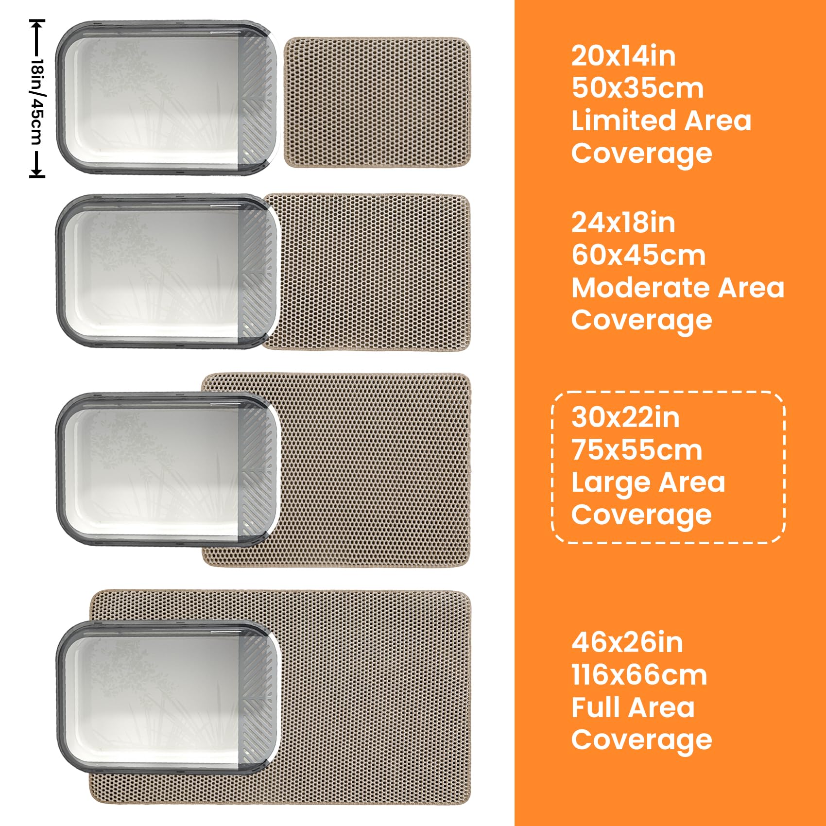 Dimensiones XL 30x22 Petinstinct, adecuada para cajas grandes y áreas amplias.