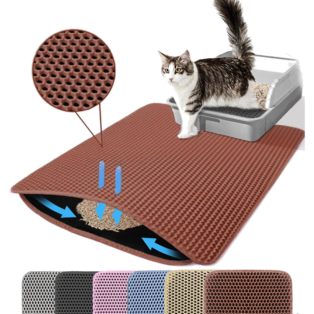 Petinstinct alfombrilla para arena de gato XXL captura granos y mantiene el suelo limpio.