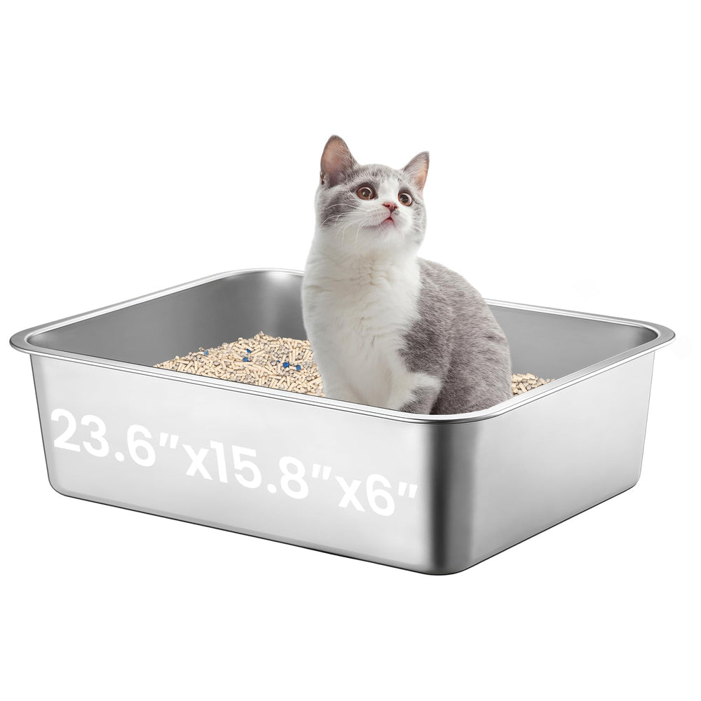 Petinstinct caja litter extragrande con frente abierto para acceso cómodo.