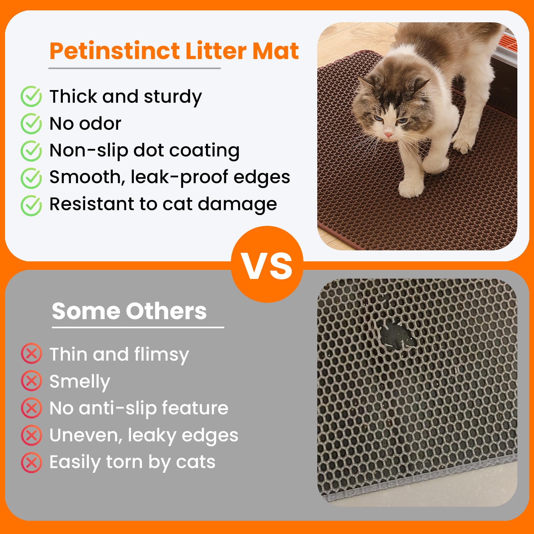 Petinstinct capa inferior impermeable evita derrames y protege el suelo.