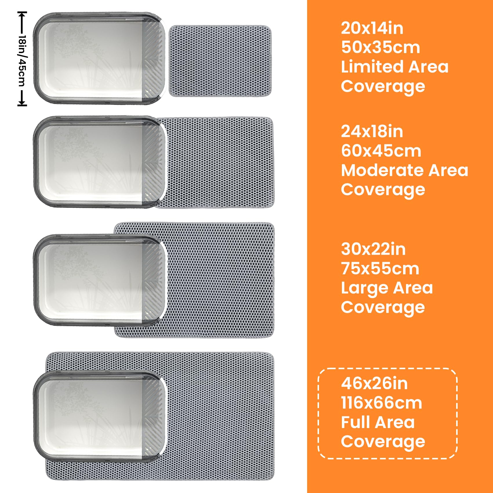 Petinstinct Jumbo Cat Litter Mat extragrande ideal para cajas de arena grandes.