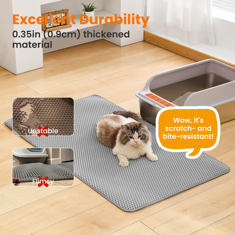 Petinstinct Jumbo Cat Litter Mat material EVA suave y duradero para uso diario.