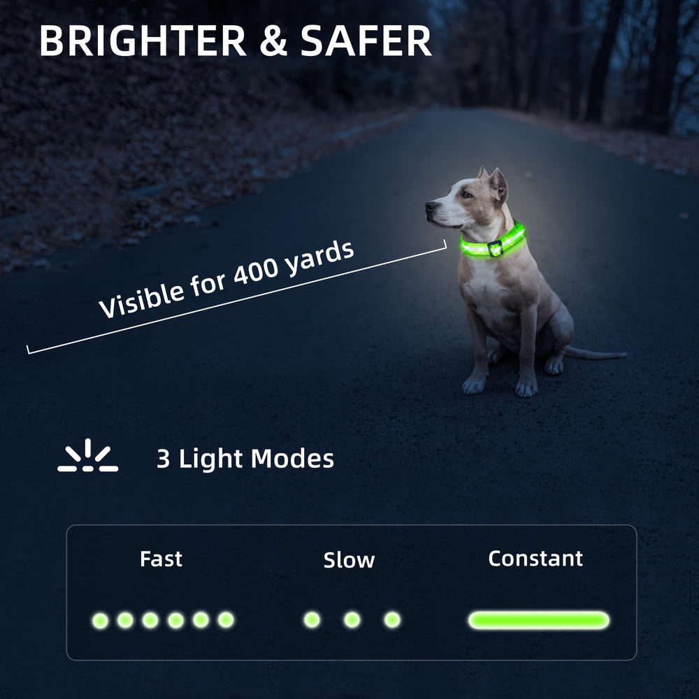 PetIsay collar perro con modos de iluminacion para distintas condiciones.