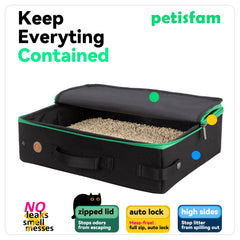 Petisfam bandeja portátil para gatos con asa ergonómica para transportar fácilmente.
