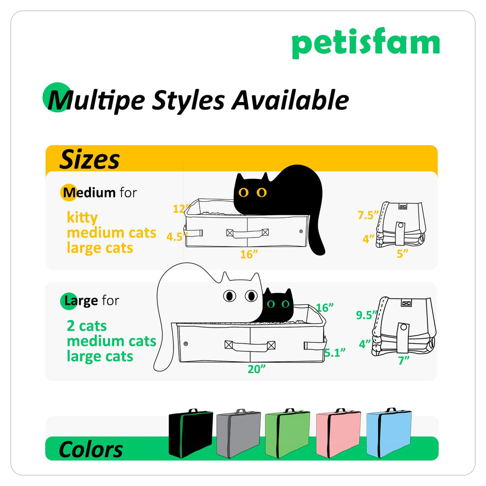 Petisfam bandeja portátil para varios gatos, diseño práctico y limpio.