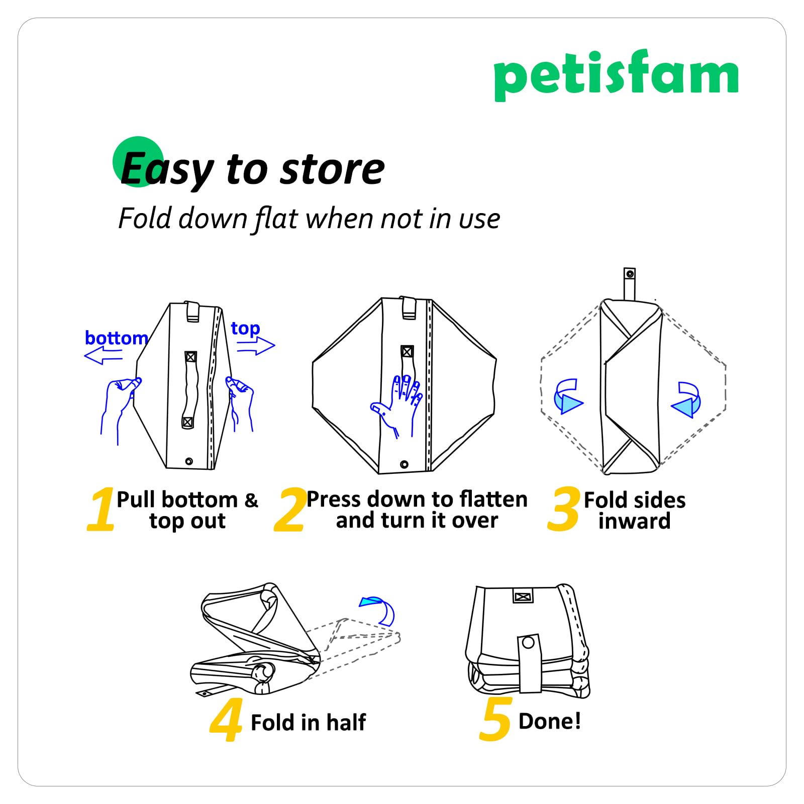 Petisfam bandeja portátil plegable y compacta para ahorro de espacio.