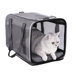 Petisfam bolsa transportadora suave para gatos, comodidad durante el viaje.