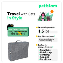 Petisfam caja-litter-gatos-ligera: transporte fe1cil y ligero.