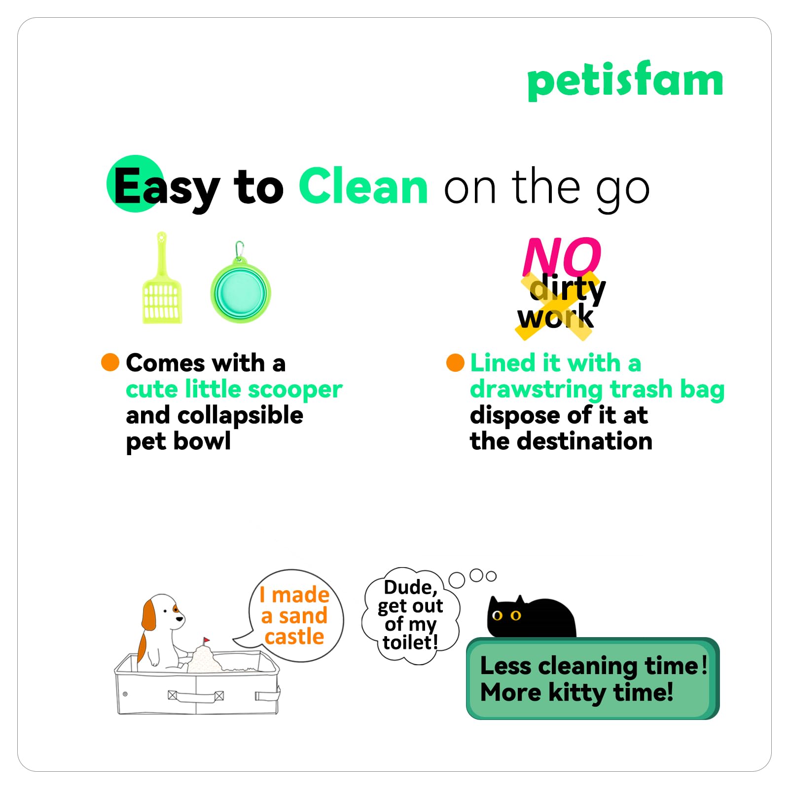 Petisfam plegable-compacta para guardar en maleta: limpieza fe1cil.
