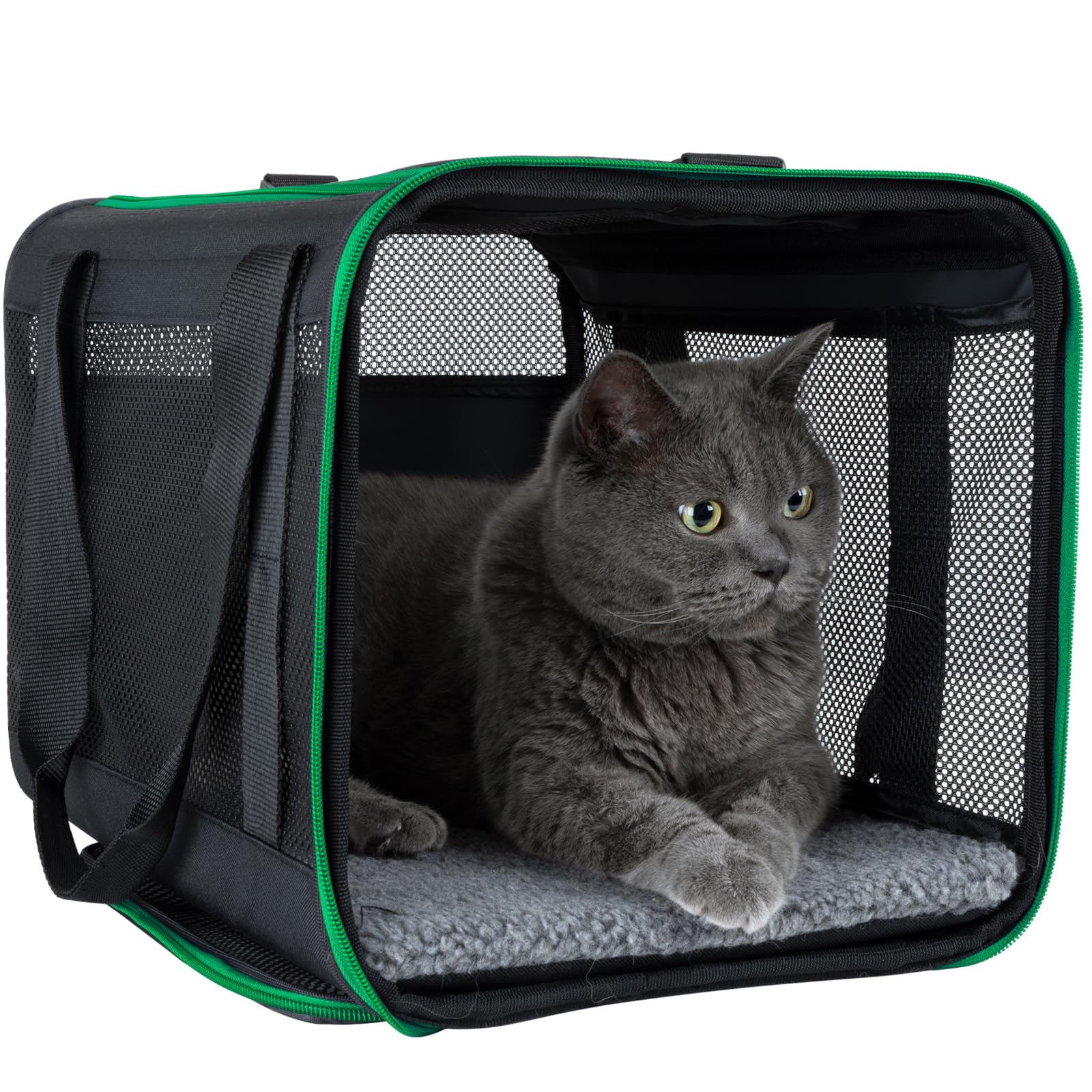 Petisfam transportín para gatos con entrada superior facilita el ingreso del felino