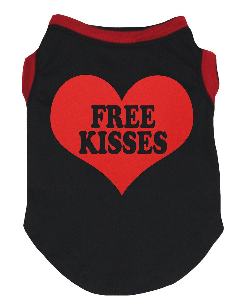 Camiseta Petitebella con diseño de corazón y besos gratis, ideal para paseos diarios y comodidad