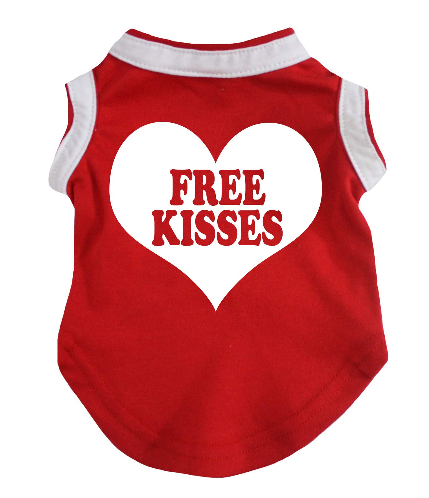 Camiseta Petitebella para perros, corazón con besos, uso diario cómodo