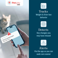Petivity: alertas IA para cambios de peso y hábitos que requieren revisión.