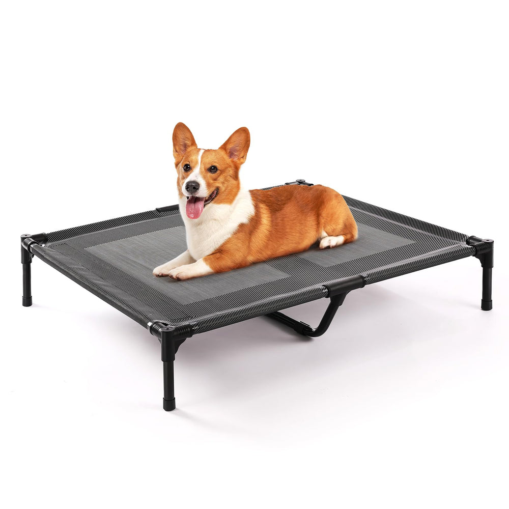 Cama Petizer elevada de 36 pulgadas con soporte robusto para razas grandes.
