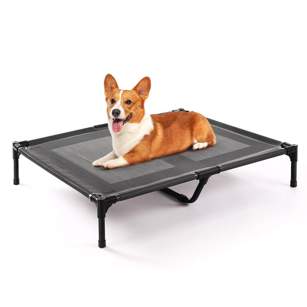 Cama Petizer elevada de 36 pulgadas con soporte robusto para razas grandes.