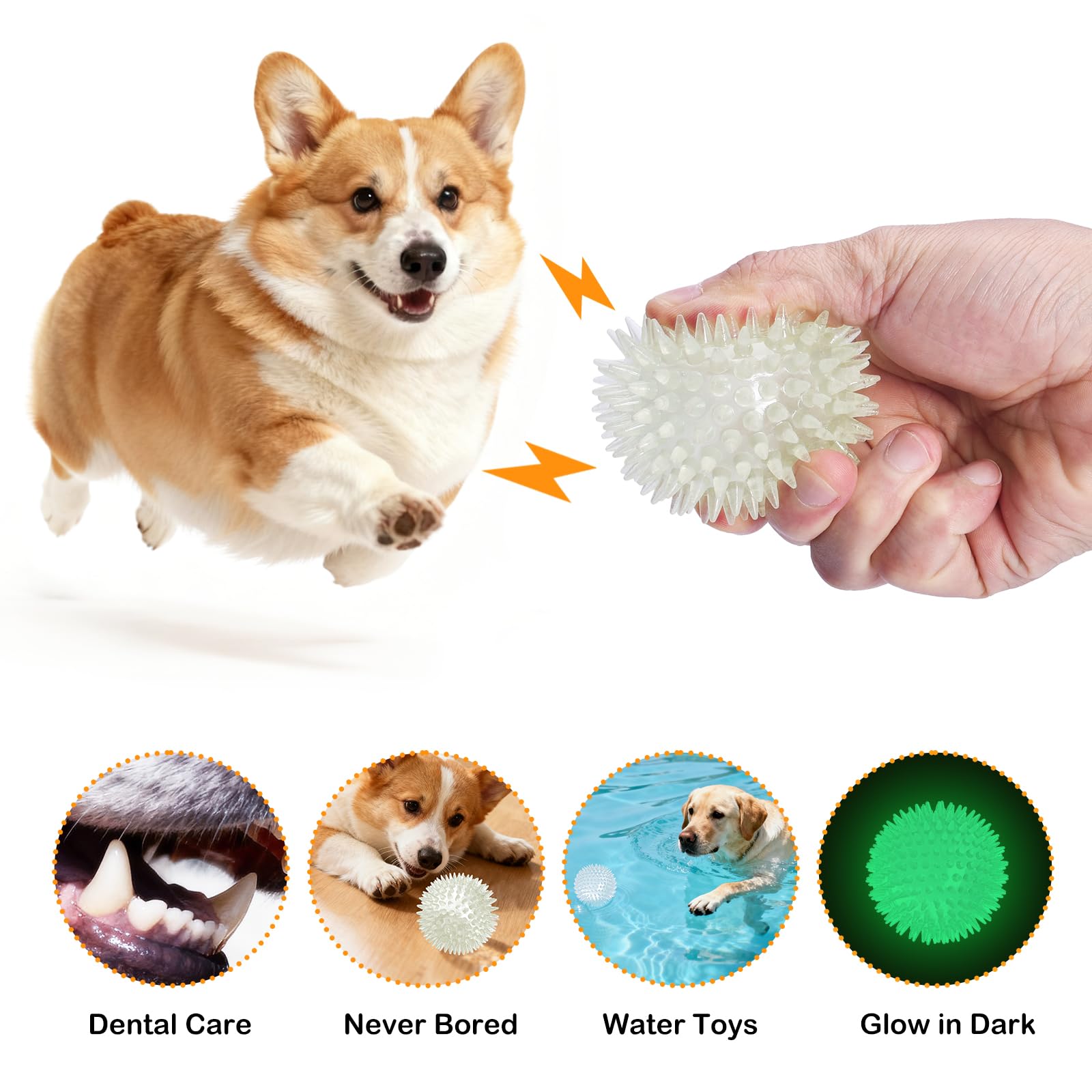 Pelota Petizer para perros pequeños, ligera y rebotadora para entrenamientos