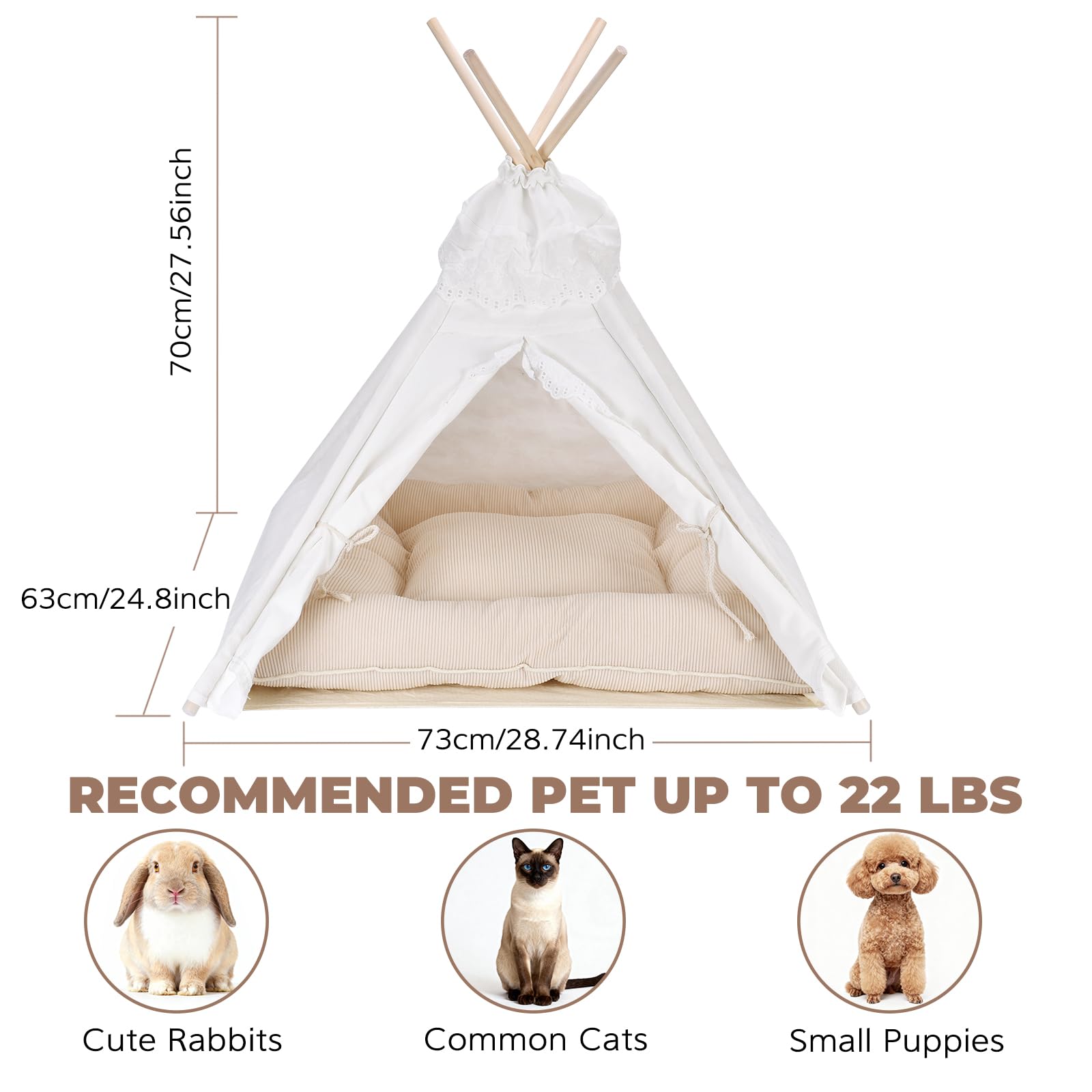 Petizer teepee para mascotas, espacio privado y tranquilo para descansar