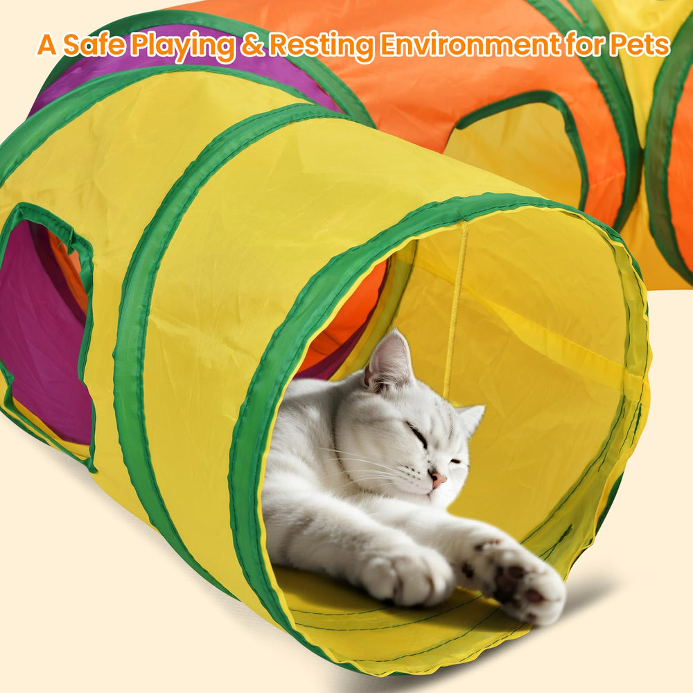 Petizer tunel gato ambiente seguro y divertido para mascotas pequeñas.