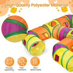 Petizer tunel gato con bolas interactivas, fomenta juego activo.