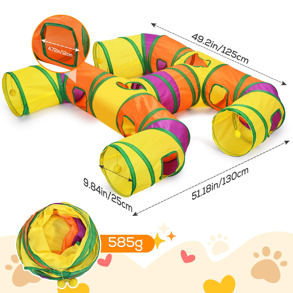 Petizer tunel gato diseño compacto, ahorro de espacio en casa.