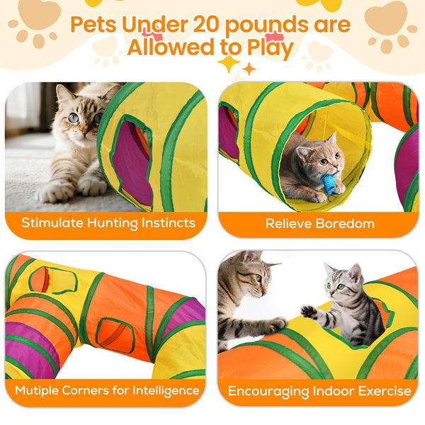 Petizer tunel gato resistente a rasguños, duradero para mimos suaves.