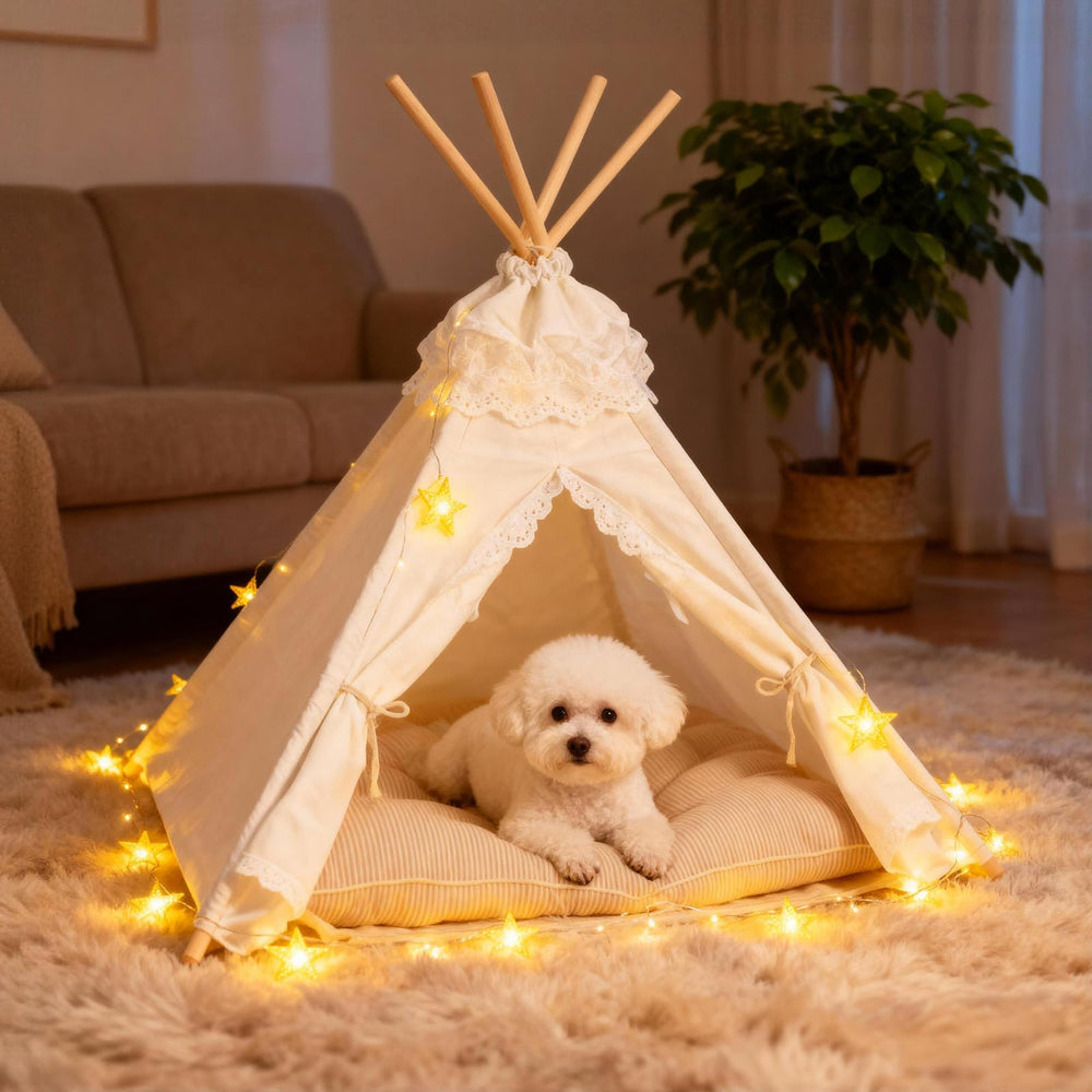 Petizer uso interior y exterior, cama teepee versátil para mascotas