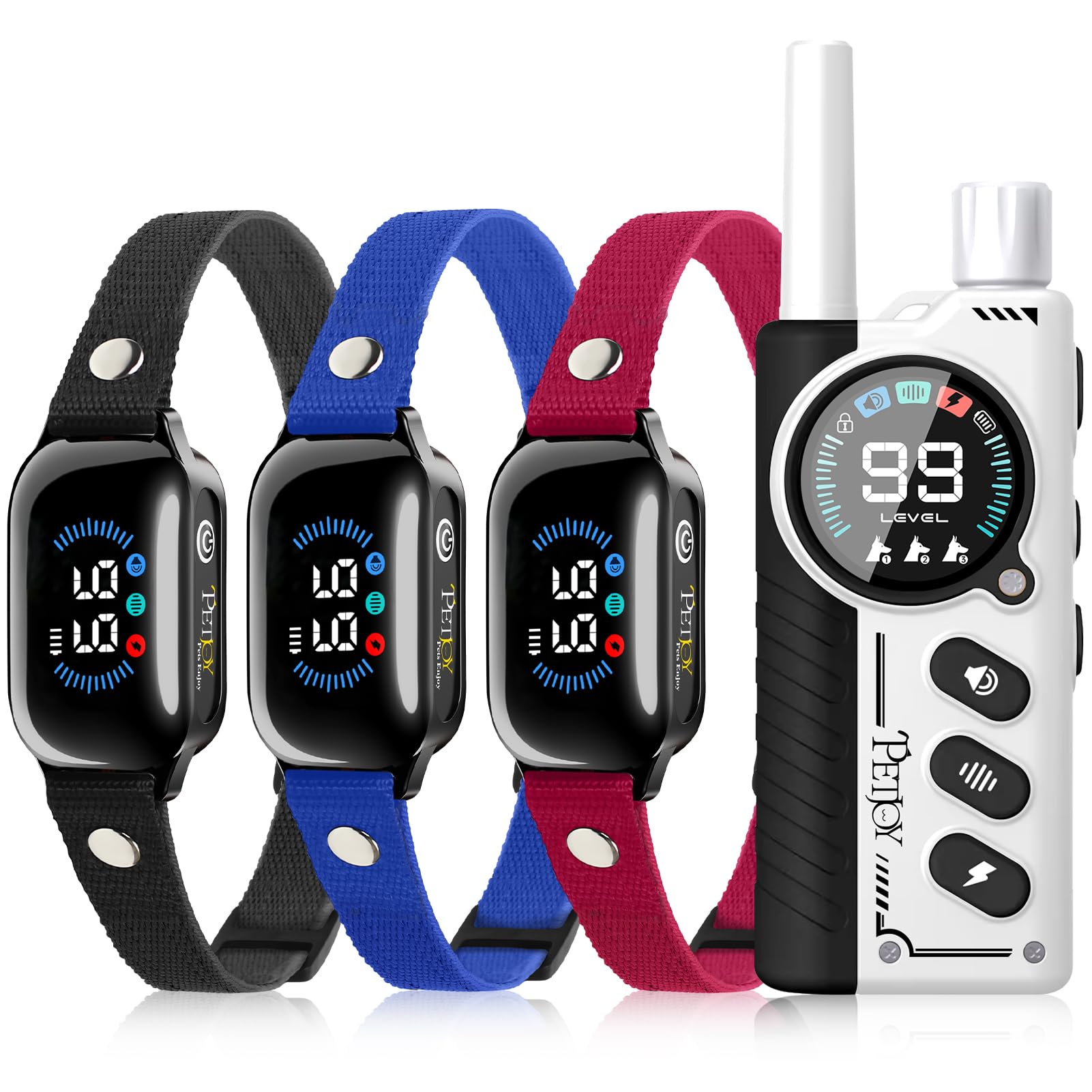 PetJoy collar de entrenamiento para tres perros con control remoto para entrenamiento a distancia