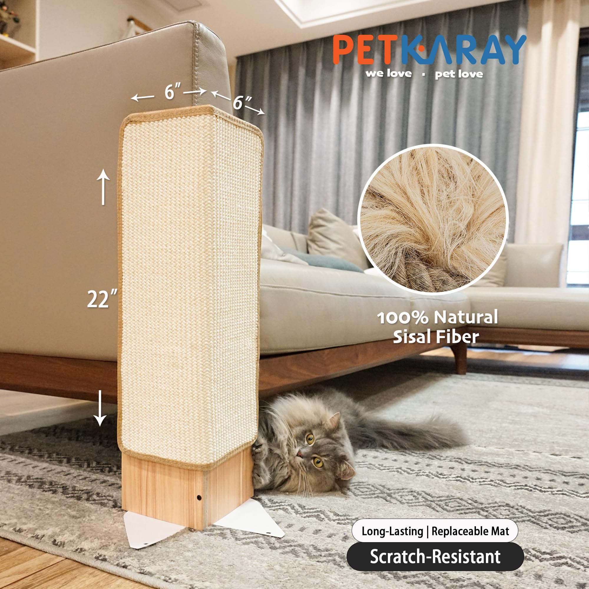 PETKARAY base de madera y metal estable para montaje duradero.