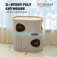 PETKARAY cueva-cama para gatos gris, refugio cómodo para varias mascotas