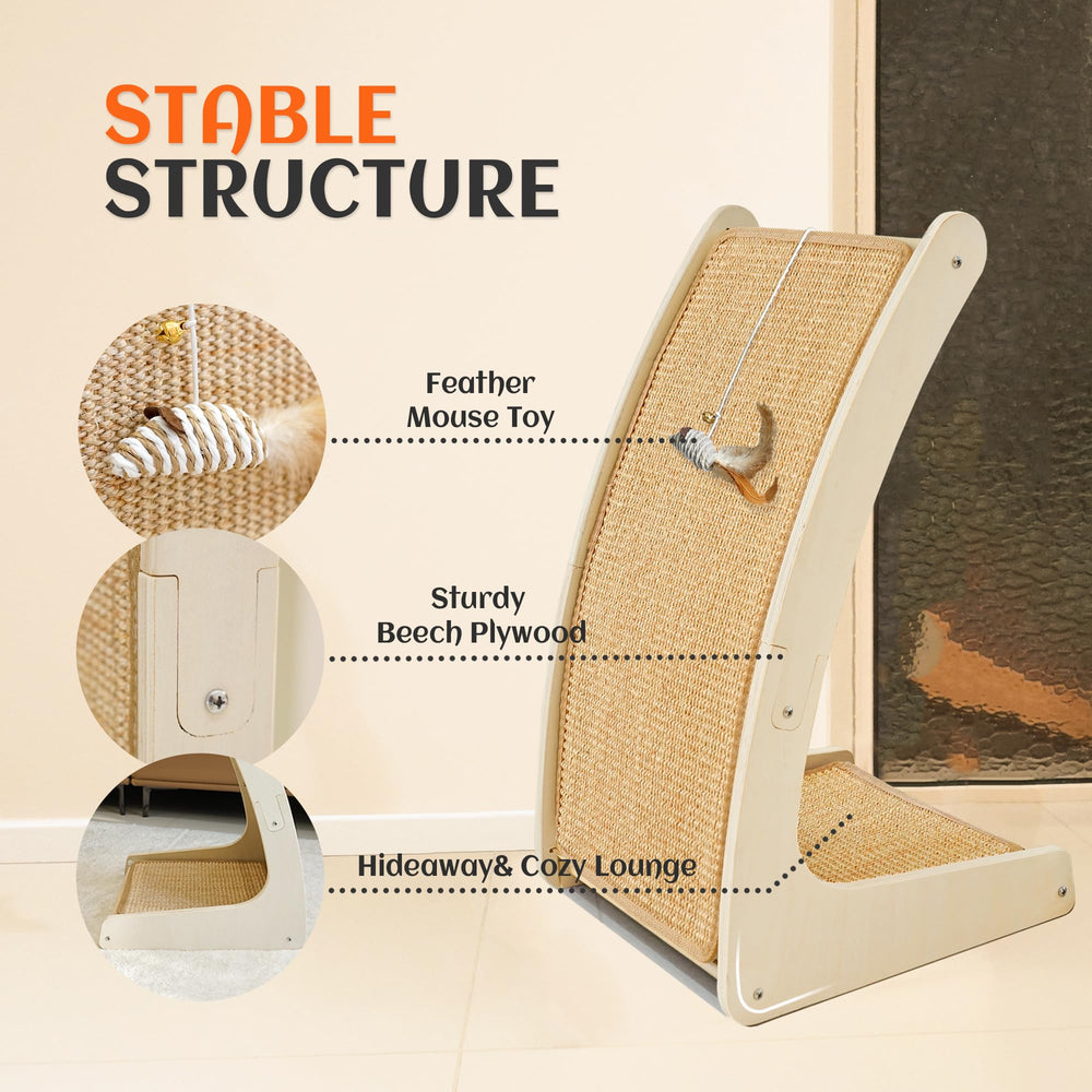 PETKARAY dos paneles de sisal, superficie duradera para rascar.